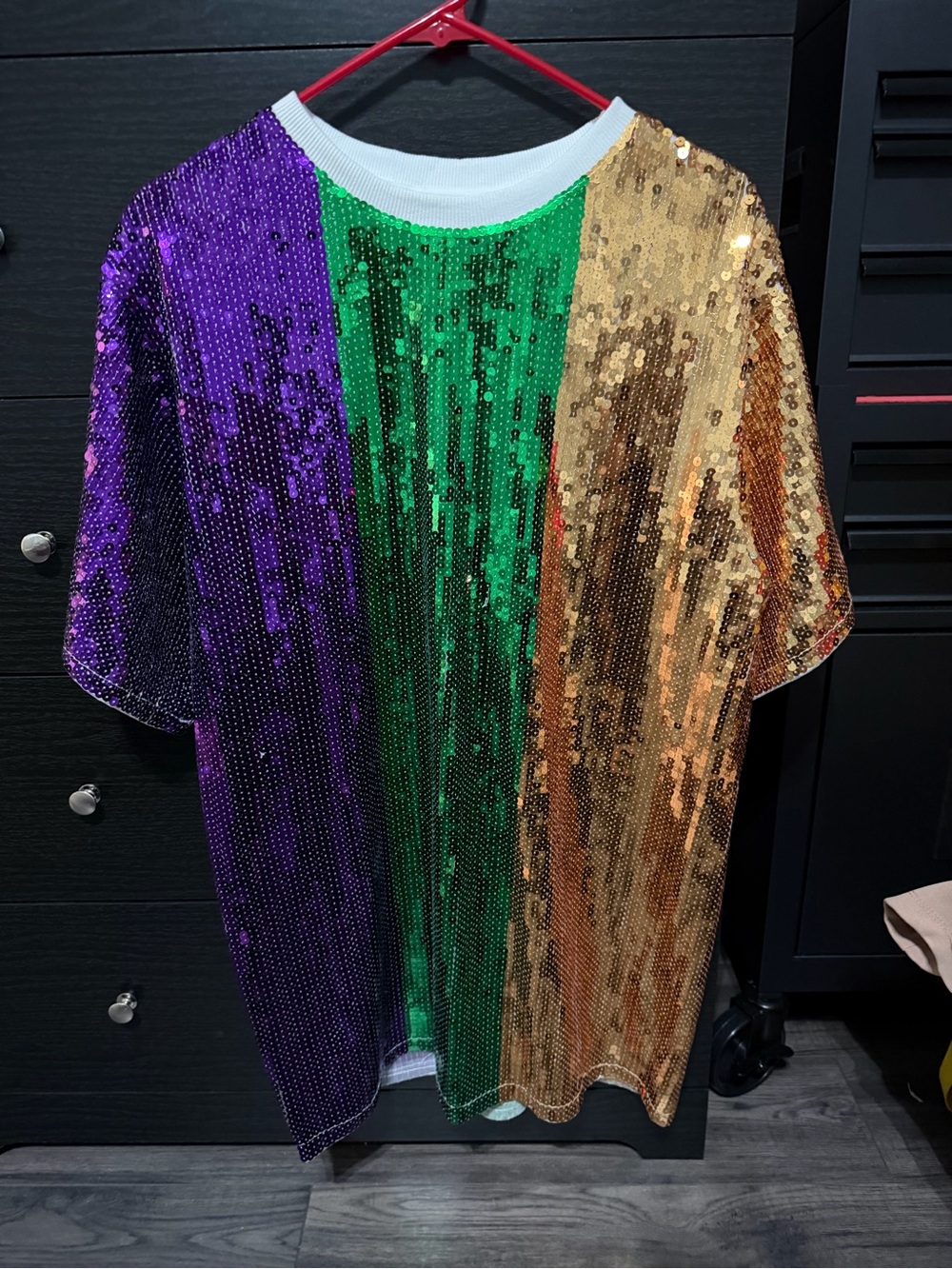 💜💚💛 Main Strip Mardi Gras Sequin Dress – Size Small